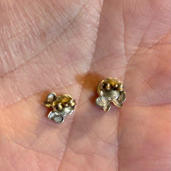 $350 14kt White and Rose Gold Minnie Earrings Studs - Picture 5 of 6